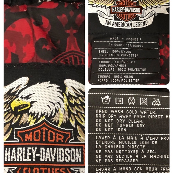 HARLEY Davidson Sz M Black Quilted Jacket - Picture 14 of 16